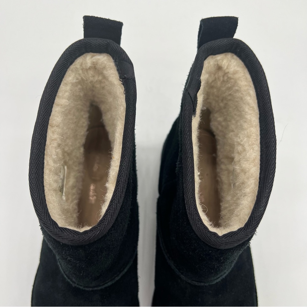 Clarks Womens Drafty Day Black Suede Mid Calf Boots Size 8.5 Cushion Soft - Picture 3 of 10
